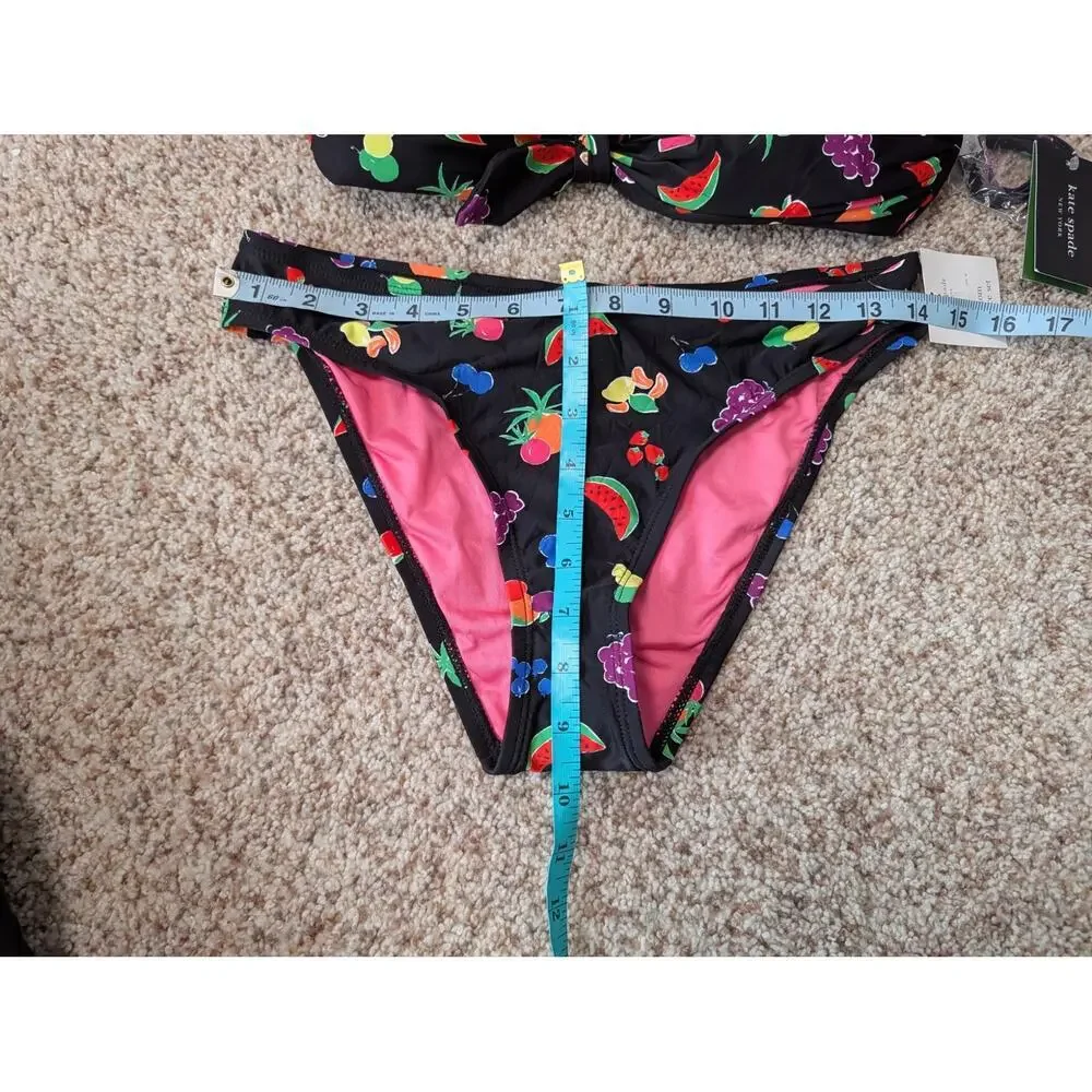 Kate Spade New York Women Bandeau 2 Piece Fruit Print Bikini Swimsuit, M NWT